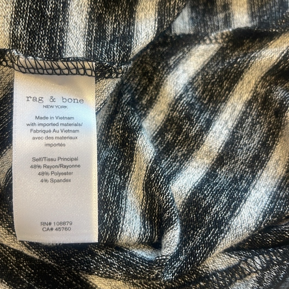 NWOT RAG & BONE GRAY STRIPE MOCK NECK SLEEVELESS TOP. M - Picture 9 of 9
